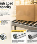 Heavy Duty Stainless Steel Conveyor Replacement Roller With High Load Capacity For Smooth Material Handling And Efficient Box Transfer In Gravity Systems with box and rollers.