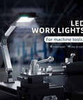 Real Deal Heavy Duty LED Cob Work Light Featuring Adjustable Gooseneck Arm and Rock Solid Screw Mount delivering bright illumination over machine tools.