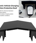 Badass Electric Vehicle Charger Cover Outdoor Protective Roof For Wall Boxes And Charging Piles, black carbon steel shield for weather protection.