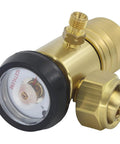 CGA520 Acetylene Regulator For B Tanks With Secure B Type Connection, showing front view and dial detail.
