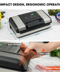 12 Inch Vacuum Sealer For Liquids And Moist Foods With Smart Heat Sealing To Prevent Bag Melting, ergonomic design with controls and features