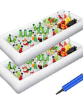 Inflatable Party Bar Cooler And Serving Station For Pool Parties And Picnics Big Foldable Buffet Ice Tray With Drain Plug