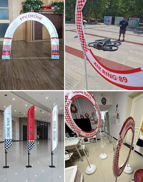 Beast Racing Drone Obstacle Kit For Home Practice And Play Beginners And Pros with customizable race course rings and flags.