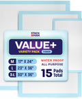 Ultra Absorbent Disposable Adult Underpads Variety Pack Featuring Quilted Top Sheet For Sure Fire Leak Defense And Zero Odor Worry Keep You Comfy And Protected Straight Up All Night Long, variety pack of waterproof pads.