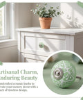 Top Shelf Vintage Floral Ceramic Cabinet Knobs And Drawer Pulls Set To Freshen Your Space With A Darn Cute 40mm Round Design.