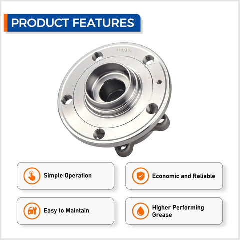2 Pack Front Wheel Bearing Hub Assembly For Audi And Volkswagen With ABS Fits A3 Quattro Q3 TT shown with product features