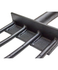 Close-up of durable steel tines on Beefy Heavy Duty Garden Spading Fork With Fiberglass Handle And Poly D Grip For Digging Turning Soil And Compost Aeration Root Crops Durable Steel Tines 44 Inch Made In The USA Yard Tool