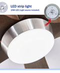 Close-up of LED strip light with 15W LED included, part of the 42" 5PCS Solid Wood Blades Ceiling Fan with Lights Remote Control, Nickel.