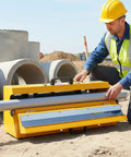 Heavy Duty Pvc Conduit Heater Box For Schedule 40 And 80 Pipe Bending Tool being used to bend 2 inch pipe on a work site.