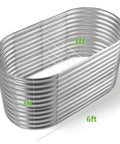 Oval Galvanized Raised Garden Beds 6x3x3 Feet With Large Capacity Metal Planter Box For Outdoor Use Deep Three Foot Tall Design Reducing Bending