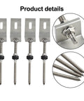 Easy Install No Fuss M10 Stainless Steel L Bracket Solar Mounting Kit for trapezoidal metal roofs with height adjustable poles