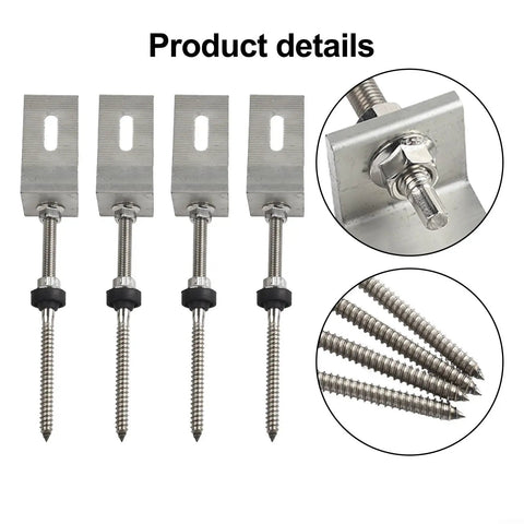 Easy Install No Fuss M10 Stainless Steel L Bracket Solar Mounting Kit for trapezoidal metal roofs with height adjustable poles