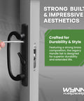 Heavy Duty Sliding Patio Glass Door Handle Replacement Kit Featuring Non Mortise Offset Latch And Matte Black Finish For Thick Frames And No Sweat Weekend Installation with screwdriver and lock.