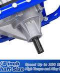 Gas Powered Post Hole Digger With 52cc 2.4 HP Two Stroke Engine detail showing 3/4 inch shaft size and alloy gearbox