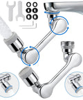 Two Pack Faucet Extender For Bathroom And Kitchen Sinks, Universal 1080 Degree Swivel Robotic Arm Aerator with attachments