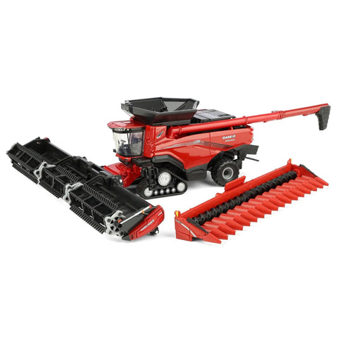 1/64 Scale Case IH Axial-Flow AF11 Combine with Draper Head and 16 Row Corn Head MacDon FD250 for realistic harvest play