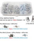 All In One Aluminum Extrusion Hardware Kit With 200Pcs M5 T Slot Nuts Bolts And Screws For 20x20 2020 2040 Profiles In A Clear Organizer Case