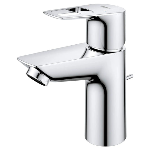 BauLoop Single Handle Bathroom Faucet With 1.5 GPM Flow Chrome Finish And Ceramic Cartridge Includes Waste Drain Stainless Flex Lines