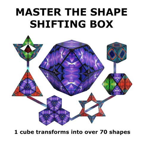 Shape Shifting Puzzle Box With Ultra Strong Magnets Dope STEM Fidget Toy That Transforms Into Over 100 Shapes set display
