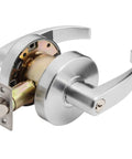Spartan Design Grade 2 Commercial Duty Door Lever ADA Satin Chrome Finish Keyed Entry Two And Three Quarters Inch Backset UL