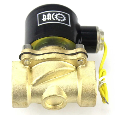 3/4 Inch 12V DC Electric Solenoid Valve NPT Brass With Food Safe Stainless Steel, Normally Closed product image front view