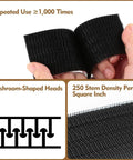 Close-up of Heavy Duty Reclosable Fastener 1x2 Inch Black Dual Lock SJ3550 with mushroom-shaped heads and 250 stem density.