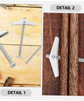 Heavy Duty Toggle Bolt Wing Nut Kit 26 Piece Set Zinc Plated Steel Drywall Anchors, toggle bolt in wood panel and hollow wall