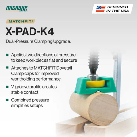 Matchfit X Pad Accessory For Dovetail Clamps Four Piece Set Dual Direction Hold Down Upgrade For Woodworking Jigs Routing Sanding And Workholding Enhancement In Shop Projects And Fabrication on clamp