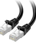 10 Gbps Snagless Shielded Cat6A Ethernet Cable 50ft Black For Fast Gig Speed LAN Networking Shielded RJ45 Cord Cat6A Cord
