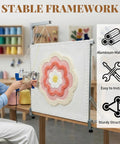 35.5 Inch Rug Tufting Frame Kit For DIY Carpet Making Aluminum Nail Frame Easy Setup Multi Purpose Tufting Tool For Guns Hand Tools Embroidery Machines Ideal For Beginners, aluminum frame on table with tufting gun