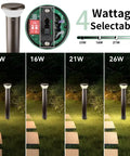 Heavy Duty Led Bollard Light 42 Inch Outdoor Pathway Fixture With Adjustable Watts And Tunable Temps For Driveway Glow Up And Backyard Hangout Spot Ul Listed One Pack showing selectable wattage options.
