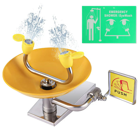 Wall Mounted Eye Wash Station With Dual Nozzles And Internal Filtered Water For Fast Emergency Eye Wash And Eye Irrigation