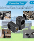 Ready To Roll And Install Straight Up 4 Piece M6 Female Thread Gas Spring Strut End Fittings With 10MM Ball Stud Sockets for Auto RV.