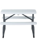Front view of Kids Picnic Table With One Hand Adjustable Squeeze Button Setup Folds Flat For Easy Transport Seats Four Kids Comfortably