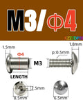 Top Shelf Assorted 304 Stainless Steel Cross Round Head Screws With Barrel Nuts Assembly Kit M3 M4 M5 M6 And M8 Sizes showing M3 screw details.