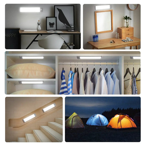 Slim USB Rechargeable 30 LED Under Cabinet Lights 2 Pack Motion Activated Night Lights For Kitchen Cupboard And Closet