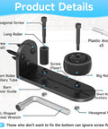 Sliding Barn Door Floor Guide With Adjustable Rubber Rollers, Flush Flat Bottom And Round Edge Design, showing components and fittings