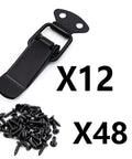 12 Pack Black Toggle Latches Stainless Steel Spring Lock Clasp Buckle Latch For Wooden Cases Toolboxes Cabinets Chests 75mm