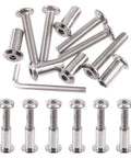 25 Pcs M6 Binding Screws and Barrel Nuts Assortment Hex Drive Socket Cap Bolts Nickel Plated Silver Includes Allen Wrench