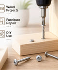 Washer Head Screws Number Eight One And One Half Inch Forty Piece Set With Storage Box for Woodworking demonstration.