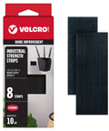 VELCRO Brand heavy-duty adhesive strips, 4x2 in, black, 8-pack, holds up to 10 lb, indoor/outdoor.