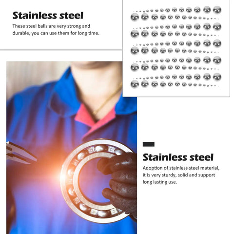 High Precision Stainless Steel Bearing Balls Kit With 1.0mm To 10.0mm Sizes 580 Pcs Portable Ball Bearings Set For Skateboard Repair And Mechanical Or Industrial Maintenance Multi Size Assortment For DIY Projects, stainless steel balls