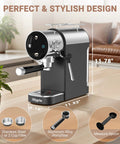 Level Up Your Daily Grind With This 20 Bar Semi Automatic Espresso Machine showing sleek design with touch panel and steam wand.