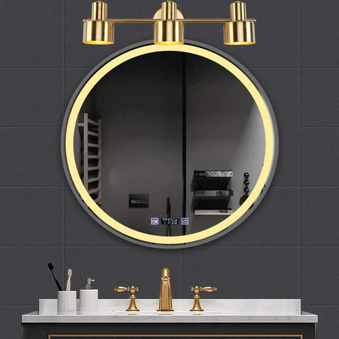 Dope Brushed Brass Vanity Light Fixture With 3 Lights over bathroom mirror, modern wall bar sconce, 25.6 inch, IP44 waterproof