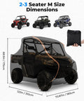 Heavy Duty UTV Cover For 2 To 3 Seaters, Medium Size With Reflective Strip, fits dimensions 122x71x68 inches, shown with UTV models