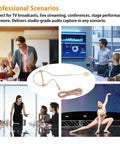 Hands Free Earhook Headset Microphone For Lectures Stage Theater And Podcasts Omnidirectional Pickup showcasing professional use.