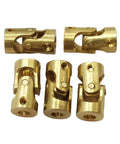 Five Pack 3mm To 3mm Brass Universal Joint Shaft Couplings With Screws And Wrench Hobbyist Grade Motor Shaft Coupler