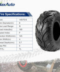 145/70-6 Tubeless ATV Tire Set Pack of 2 for Go Karts and Mini Bikes 4 Ply Rating Durable Replacement Tires High Traction