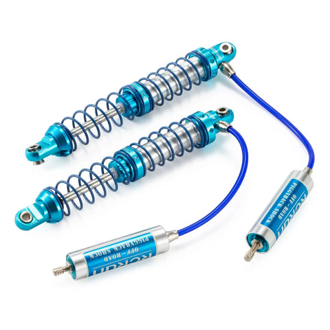 Adjustable Oil Piggyback RC Shock Absorber 70-123mm With Remote Reservoir For 1x10 Scale Crawlers Fits Axial SCX10 Wraith Capra RR10 TRX4 CNC Machined Aluminum 2pc Set Heavy Duty Suspension Upgrade