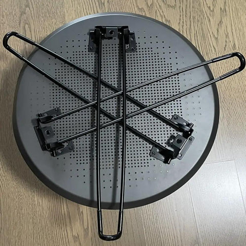 Built Different 16.5 Inch Folding Hairpin Table Legs Set Of 3 Solid Steel Frame Sleek Black Finish underside view with cross braces